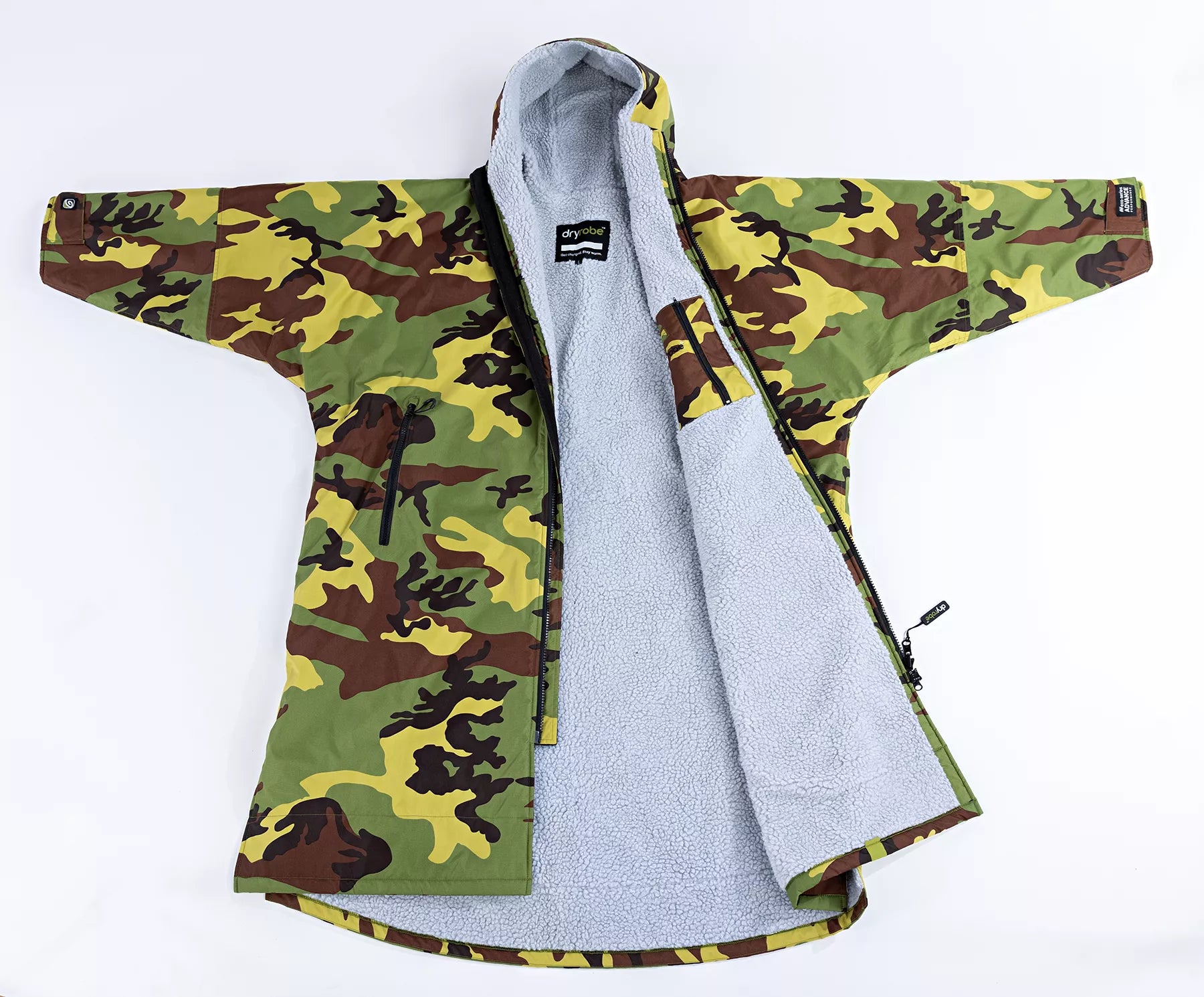 Dryrobe Advance Long Sleeve Changing Robe - Camo/Grey