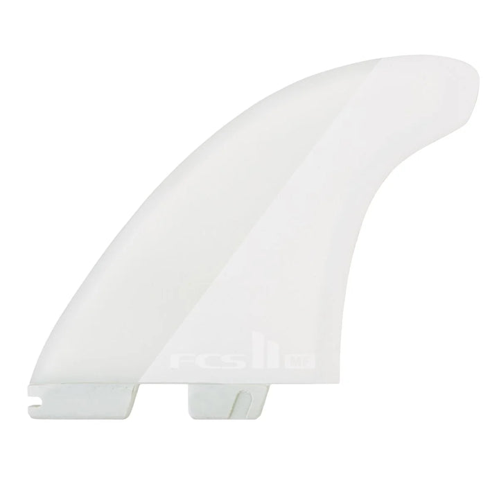 White surfboard fin on a white background