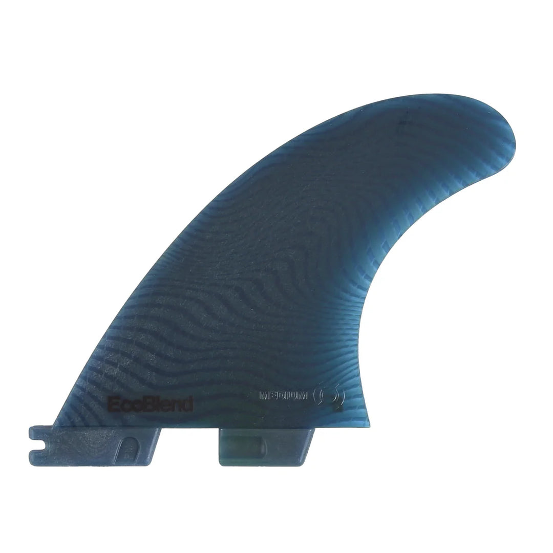 Blue surf fin on a white background