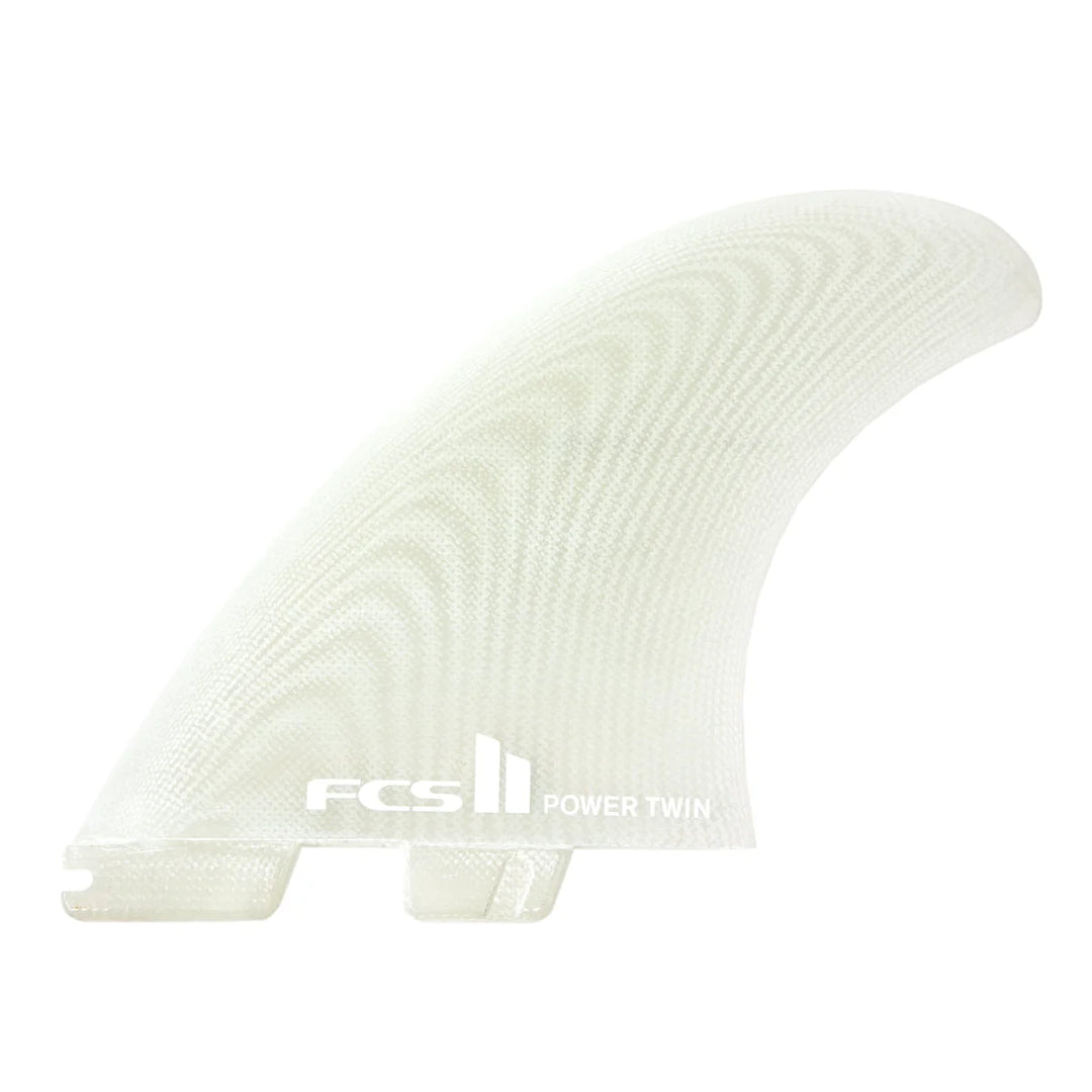 FCS power twin surf fin on a white background