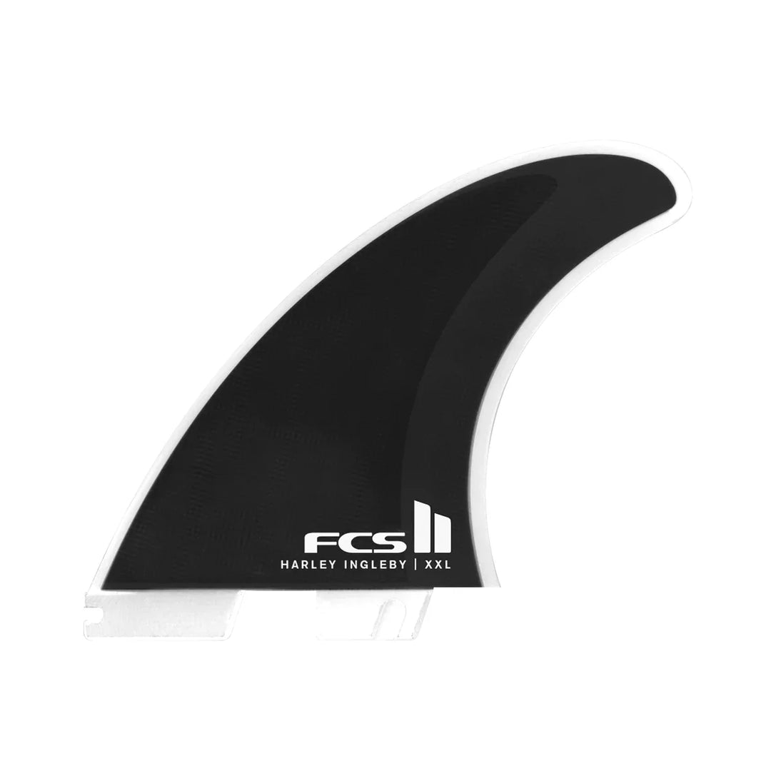 Black surf fin with FCS branding on a white background