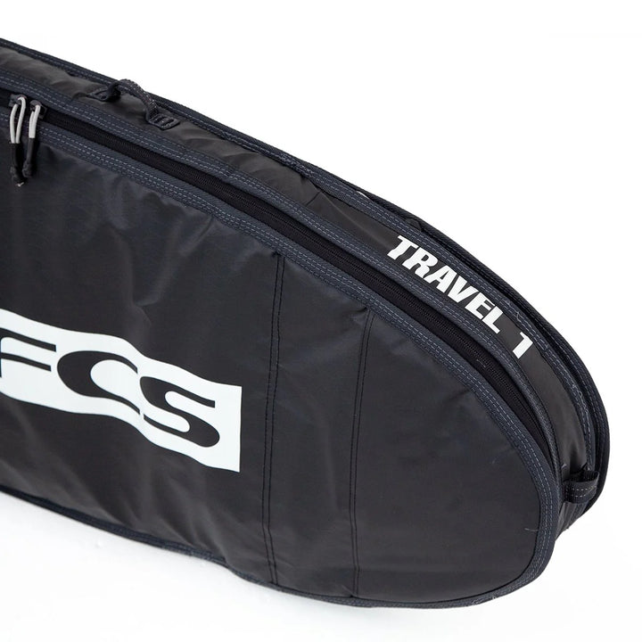Black surfboard bag with &