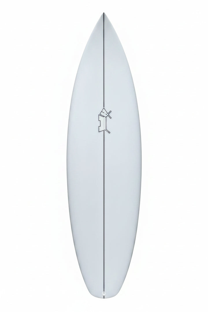 White surfboard on a white background