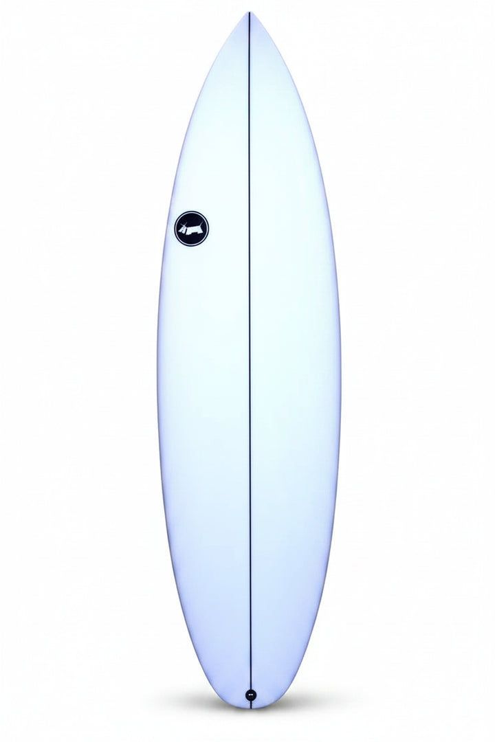 Surfboard with a logo on a white background