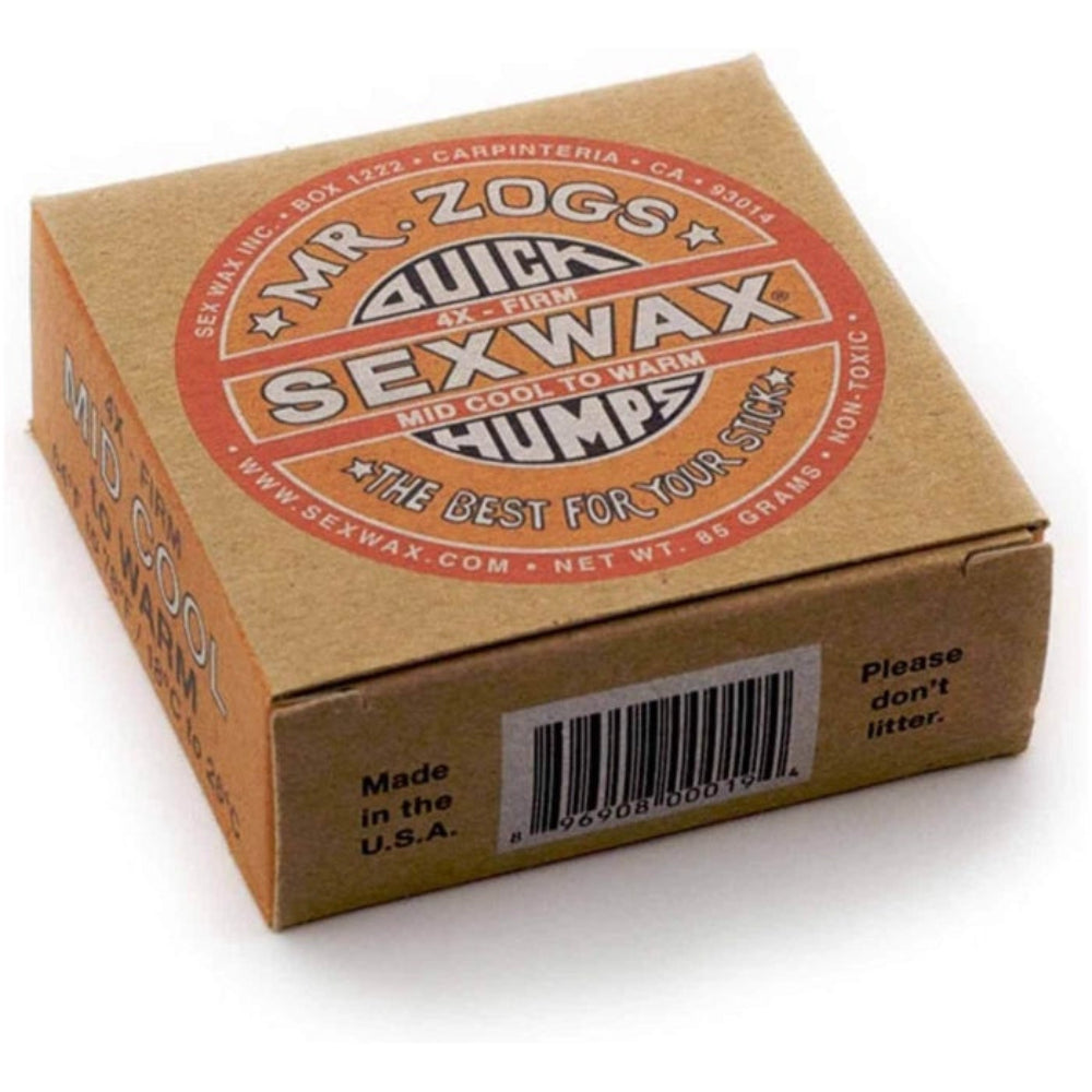 Box of Mr. Zogs Sex Wax with branding and product details on a white background