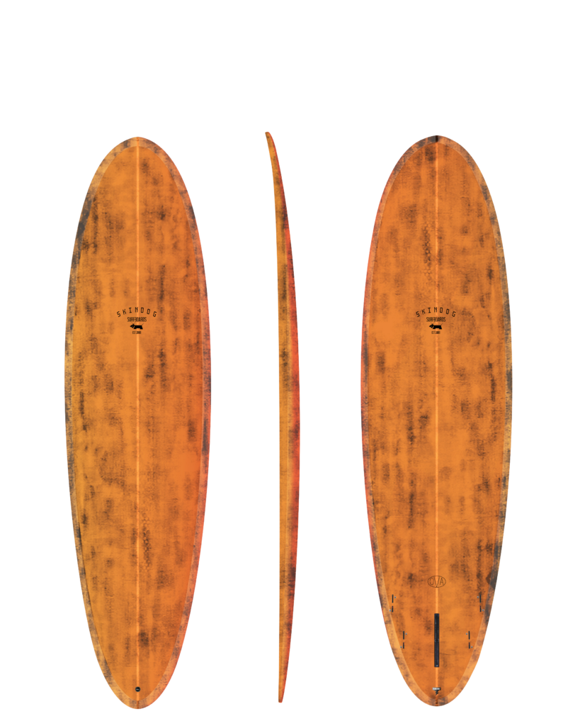 Skindog Thunderbolt Black OVA Mid-Length Surfboard - Orange Carbon