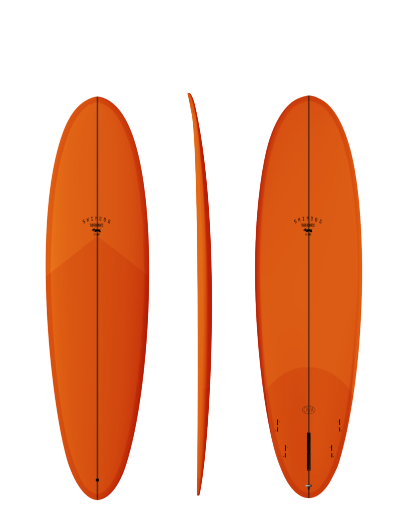 Skindog Thunderbolt Red OVA Mid-Length Surfboard - Orange