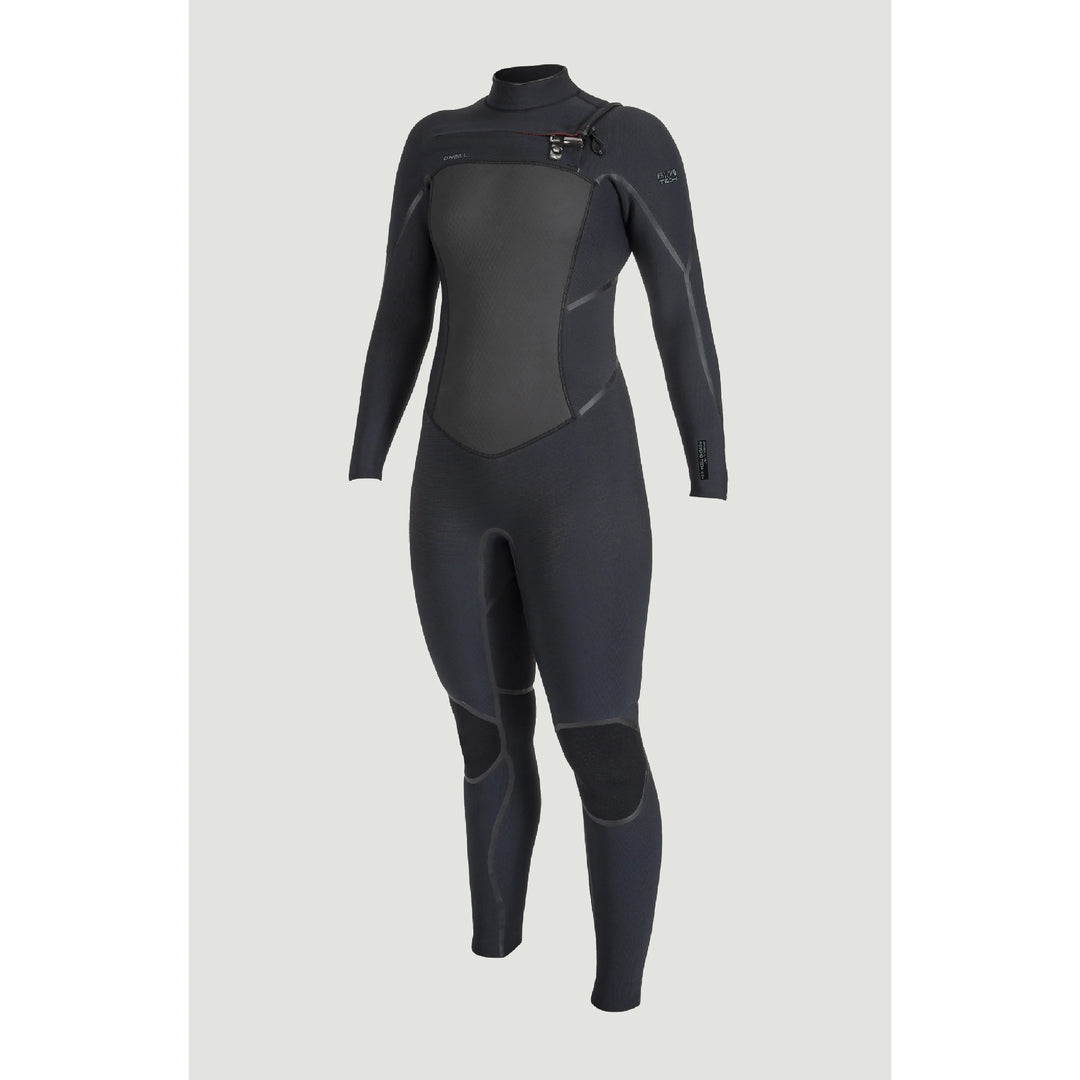 Black O'Neill women's wetsuit on a light grey background