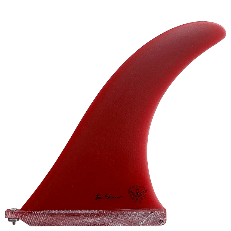 Red surf fin on a white background