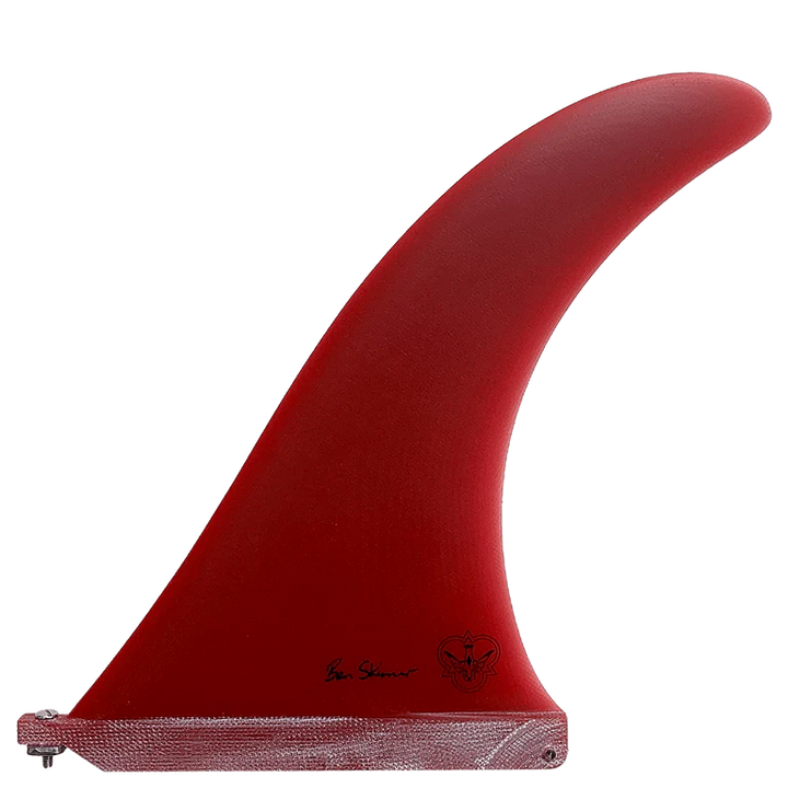Red surf fin on a white background