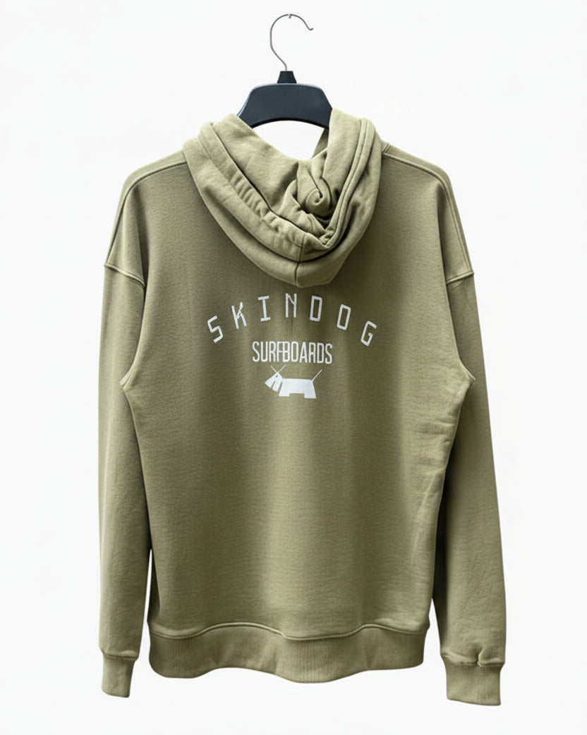Green hoodie with &