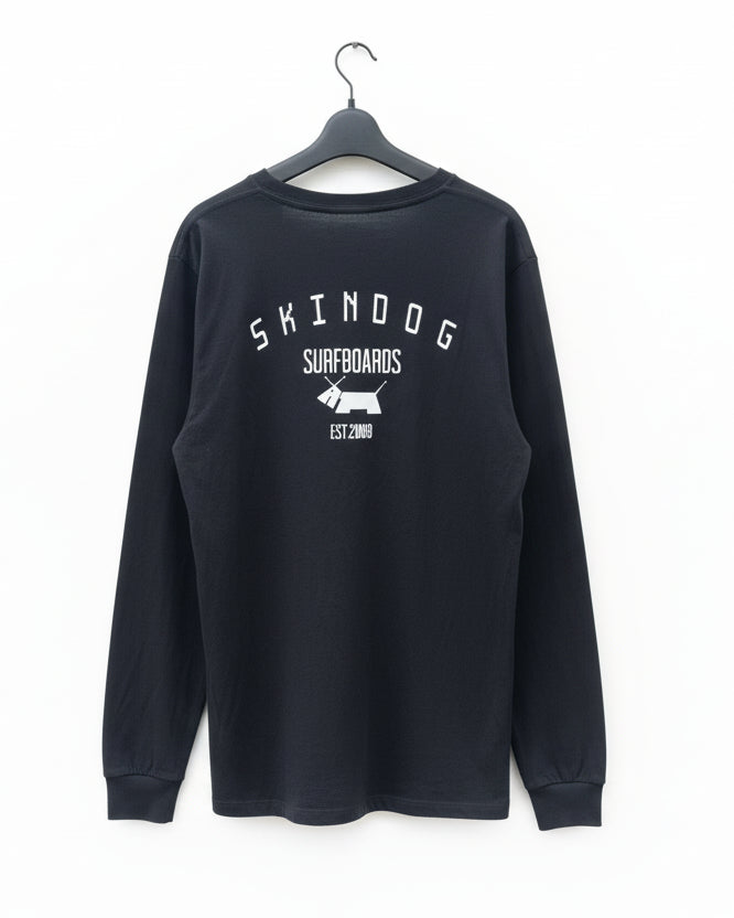 Black long-sleeve shirt with &