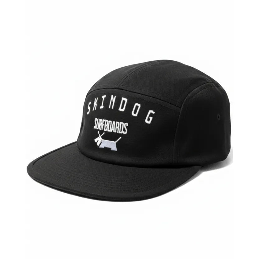 Black cap with 'Skindog Surfboards' logo on a white background