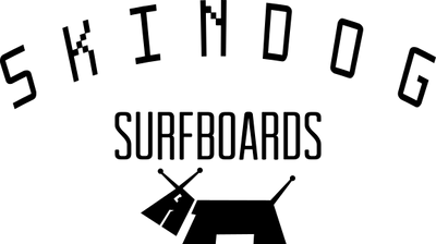 Skindog Surfboards logo in black on a transparent background