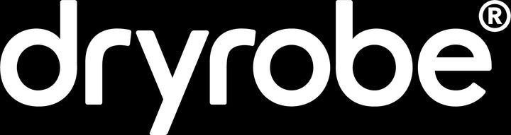 Dryrobe logo with a registered trademark symbol on a black background